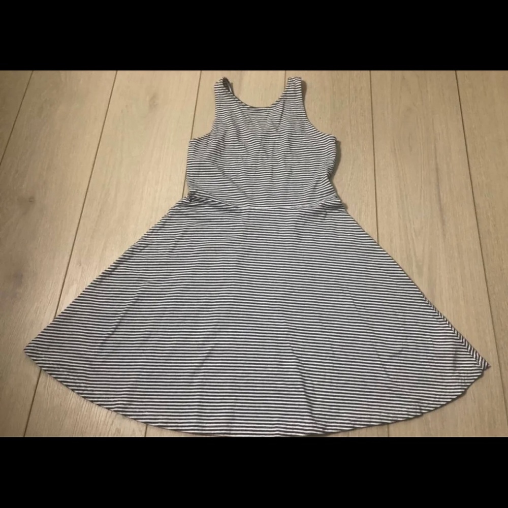 Black and white striped dress